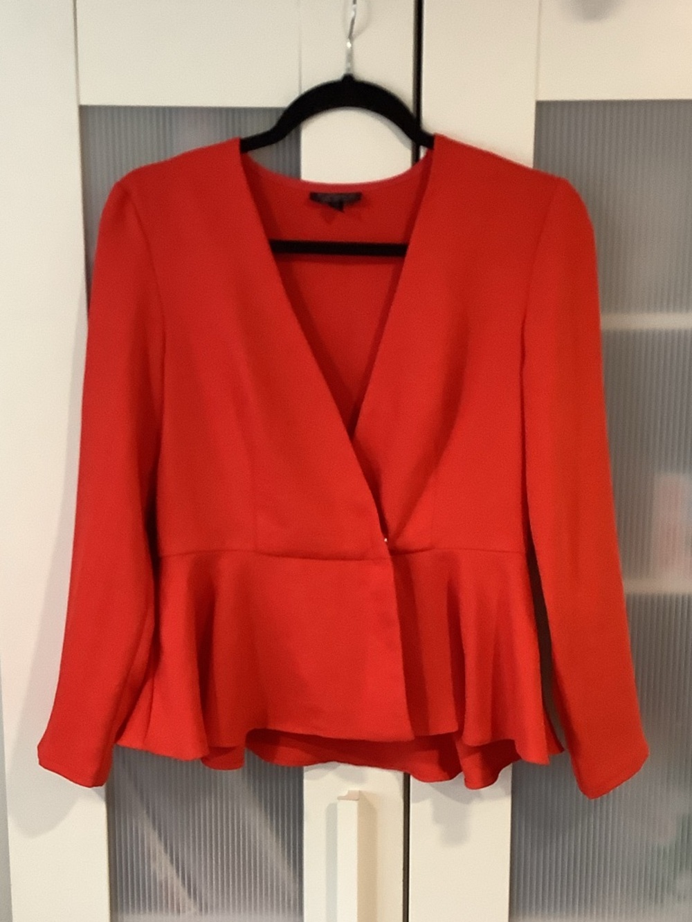 Topshop Bright Red Structured Top